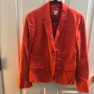 J Crew  Orange 100% Linen Tailored Fit Blazer
